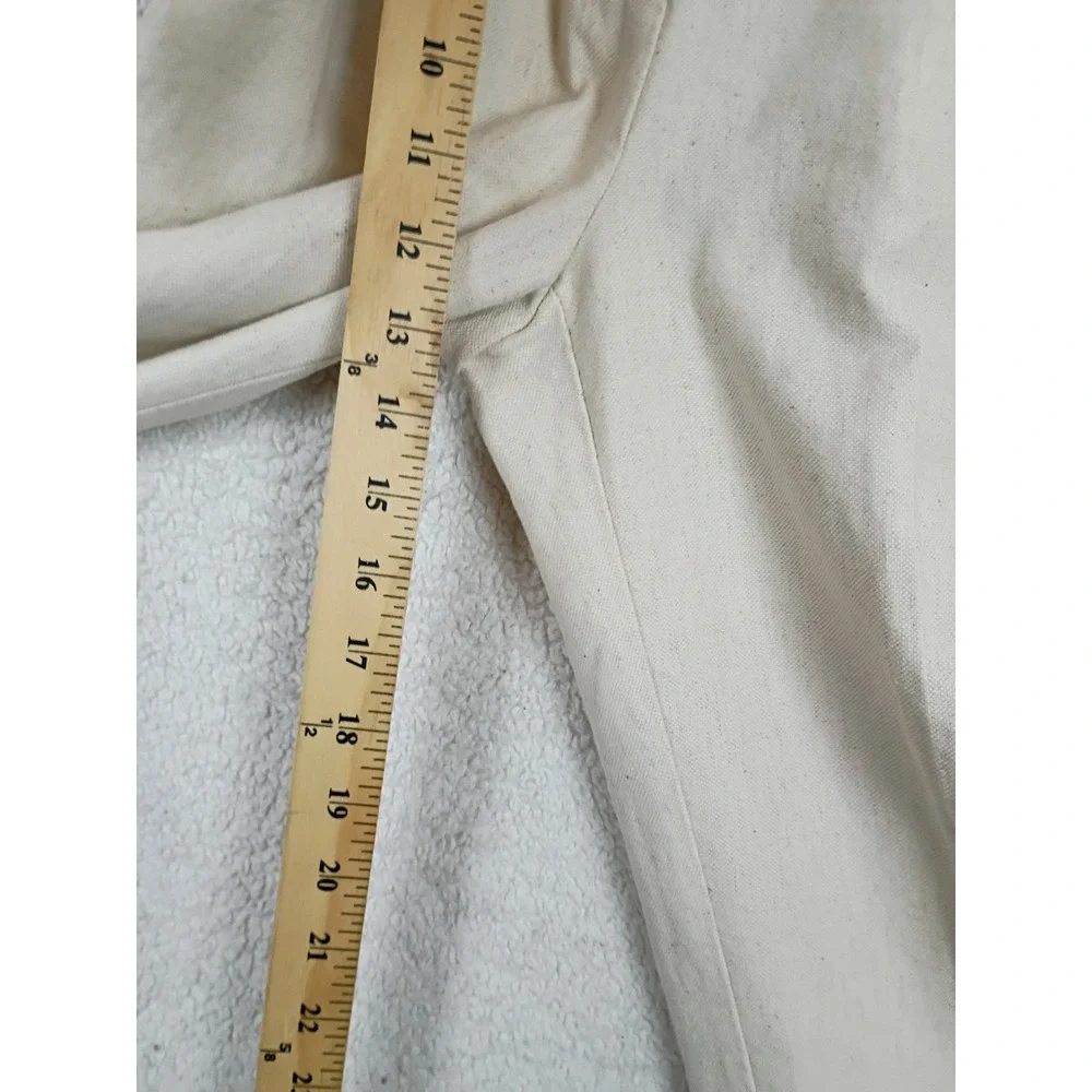 Zara Tapered Pants Womens M 28X27 Cream Cotton Linen High Waist Summer Trousers
